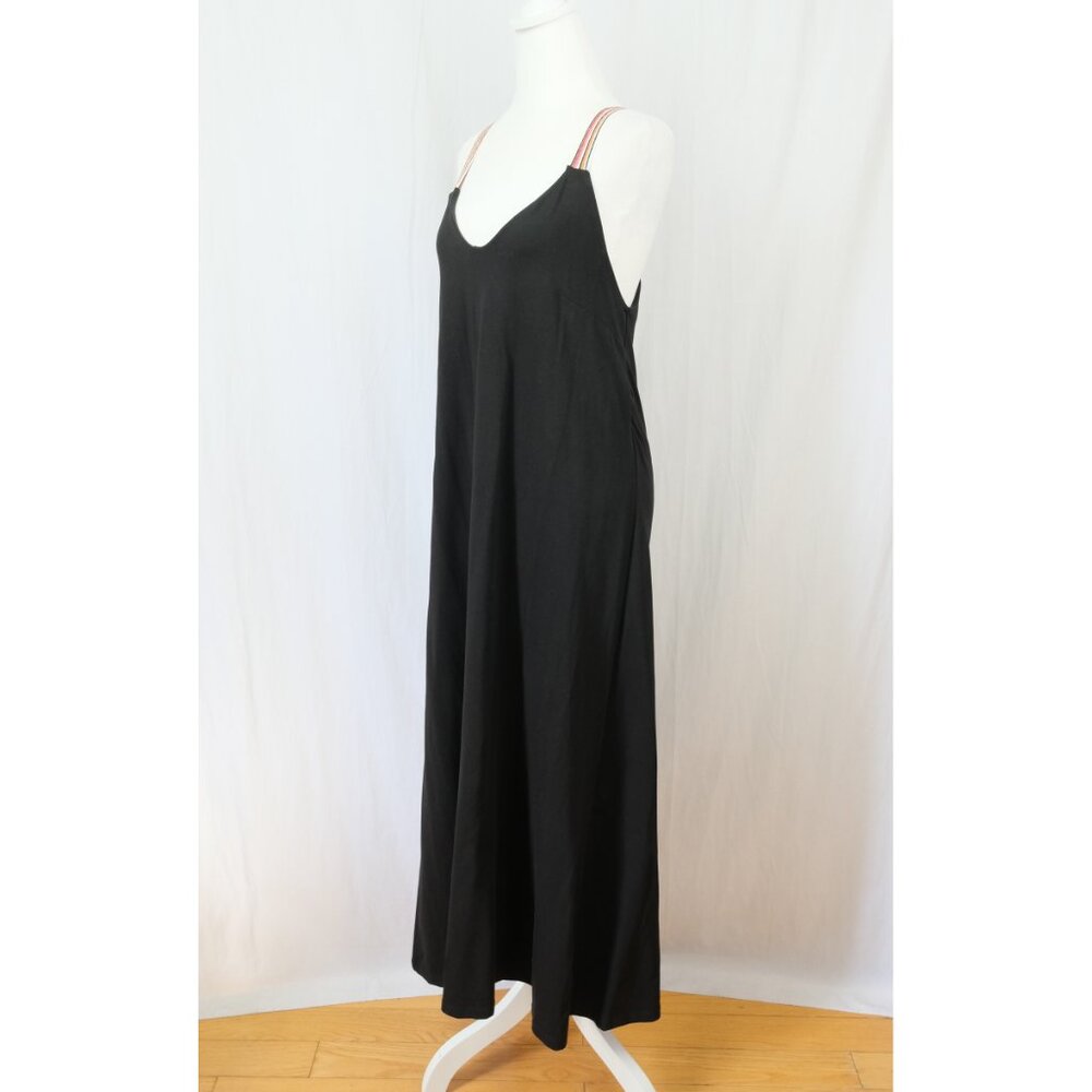 NWT Saint + Sofia Sunset Tank Dress Black Leopard Strap Scoop Neck Maxi dress - Picture 2 of 8